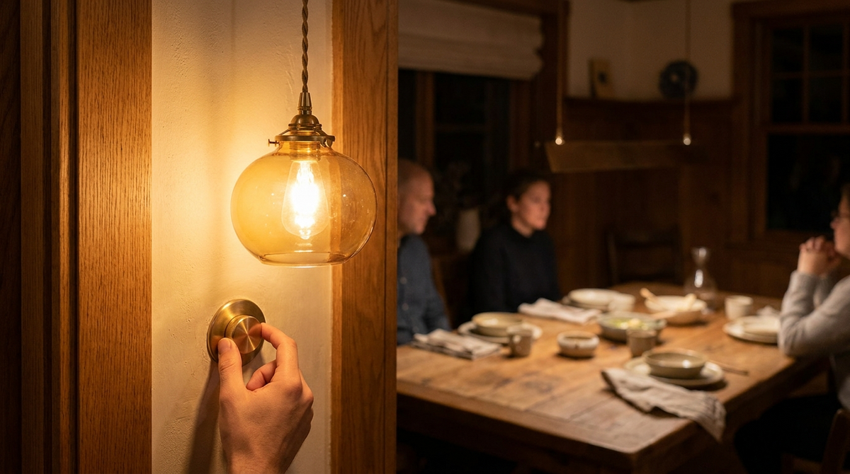 Himmennettävä riippuvalaisin ostokriteerit, jonka valaistus luo tunnelmaa ruokapöytään.
