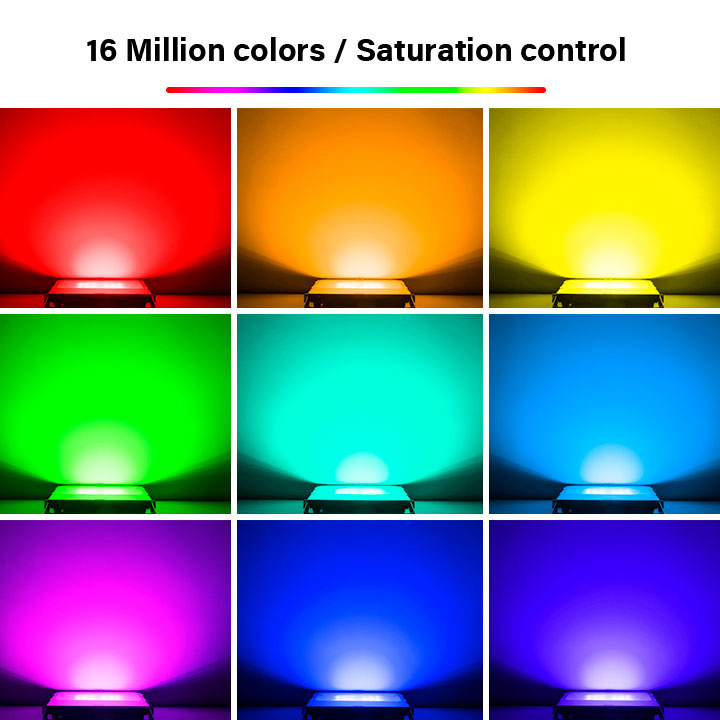 100W RGB CCT LED floodlight colours