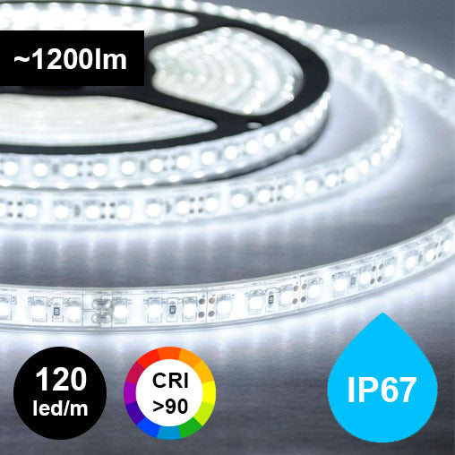 12W/m 24V LED-nauha IP67 kylpyhuoneeseen ja saunaan