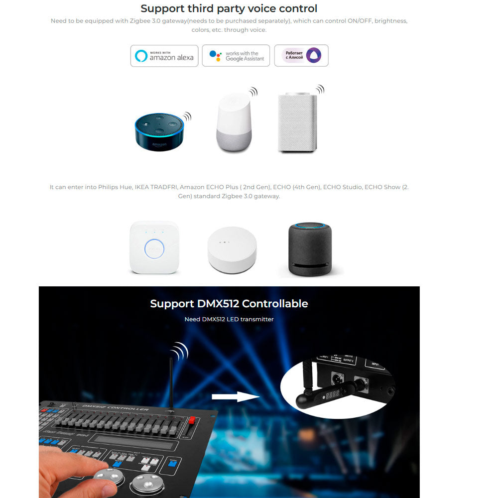 12W RGB+CCT LED-trädgårdslampa 1100lm IP66 FUTC11ZR - Zigbee + Smart LED 2.4G + DMX