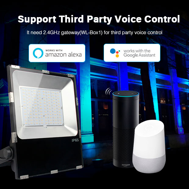 200W RGB CCT LED floodlight voice control Amazon Alexa