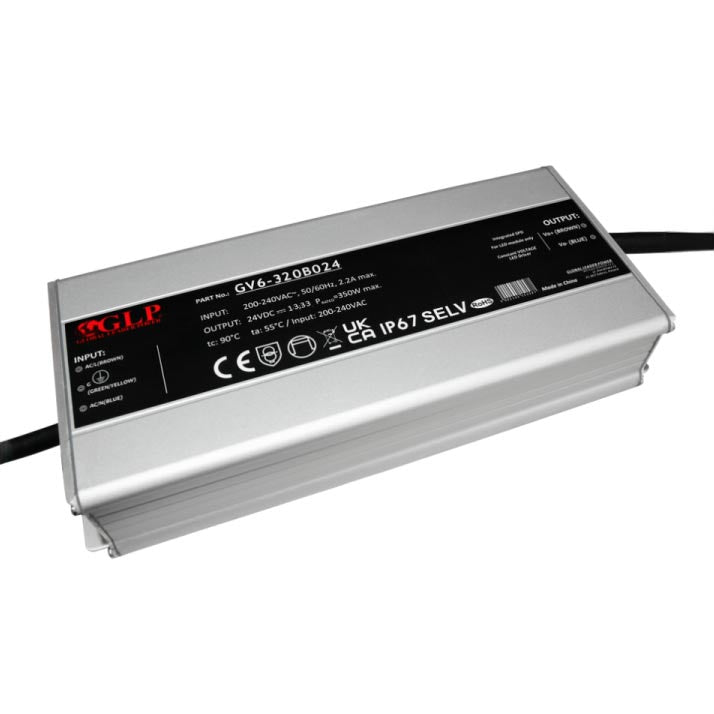 320W 24V LED-muuntaja IP67 vedenkestävä