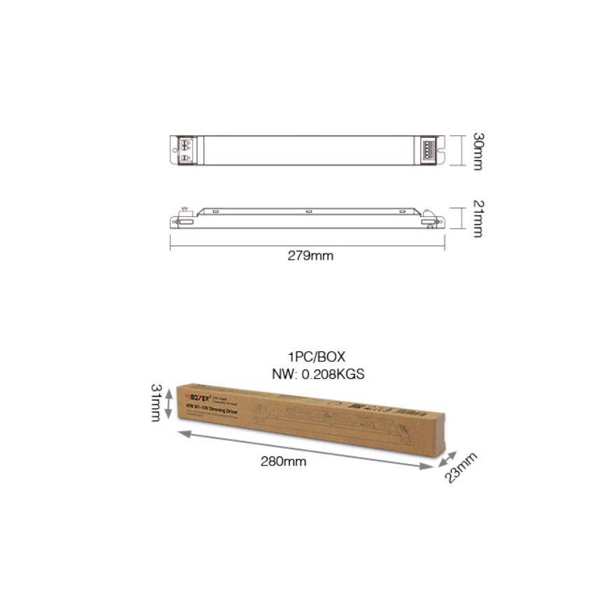 40W LED RF konstantströms drivdon 900mA 30-40V 1-10V dimning mått