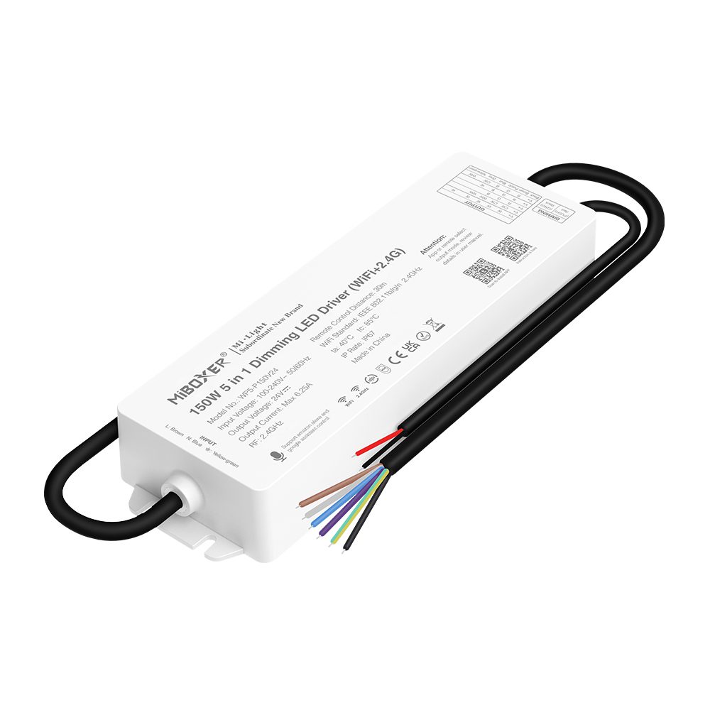 5in1 receiver for all 12-24V LED-tapes RGB+CCT WL5 - Smart LED 2.4G WIFI (Alexa/Google Assistant)+DMX