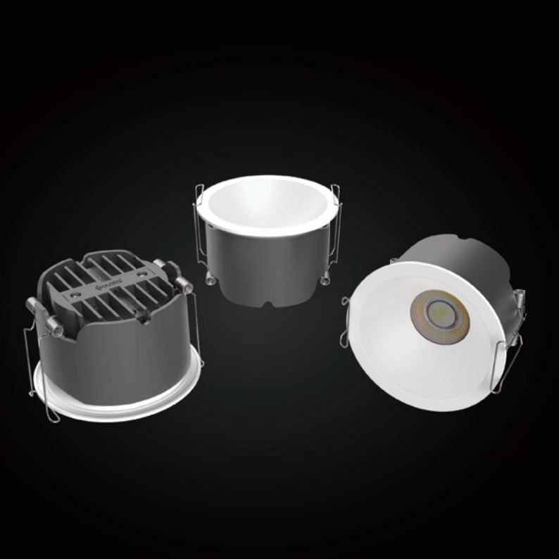 6W SPARK LED-alasvalo 6W valkoinen 3-CCT kolmesta eri kulmasta, moderni ja tyylikäs valaistusratkaisu.