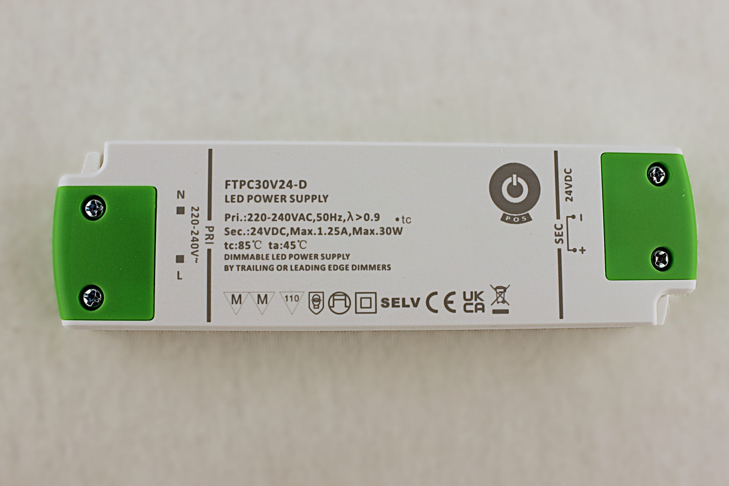 25W 24V LED power supply, TRIAC and transistor dimmable
