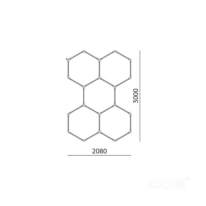 LED HEXLINE 208x300cm hexagon-taklampa