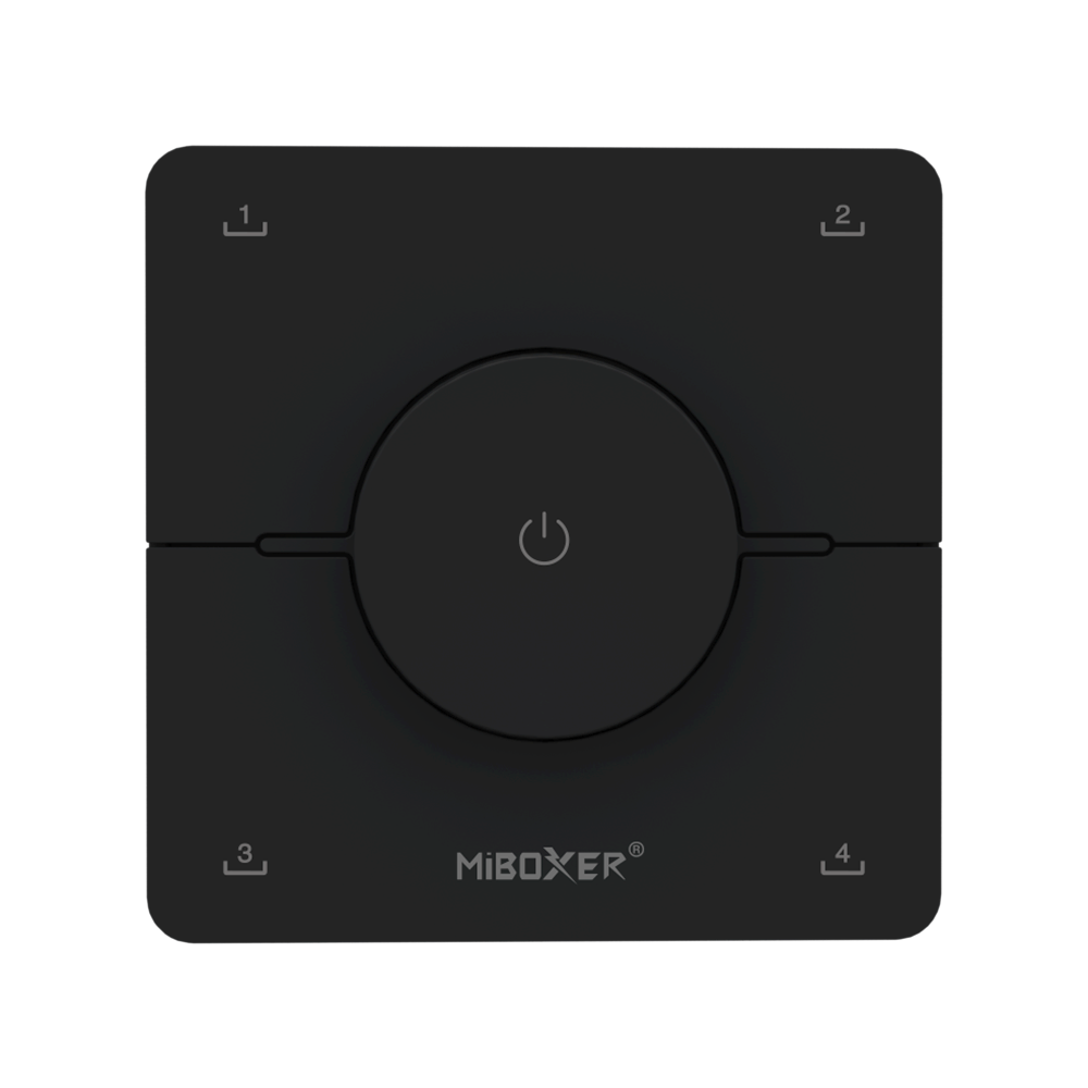 Trådlös 1-kanals LED-väggkontroller + 4 scener svart, dimning och CCT-färgtemperaturkontroll K0-B - Easy RF 2.4G