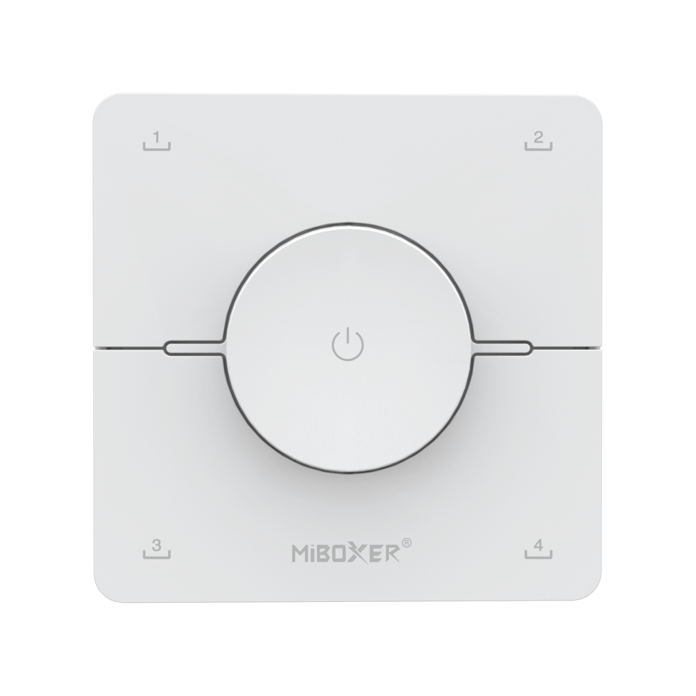 Trådlös 1-kanals LED-väggkontroller + 4 scener vitt, dimning och CCT-färgtemperaturkontroll K0-W - Easy RF 2.4G