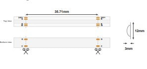 LEMLUX COB RGB+CCT LED strip 21W/m 24V - technical dimensions and installation instructions