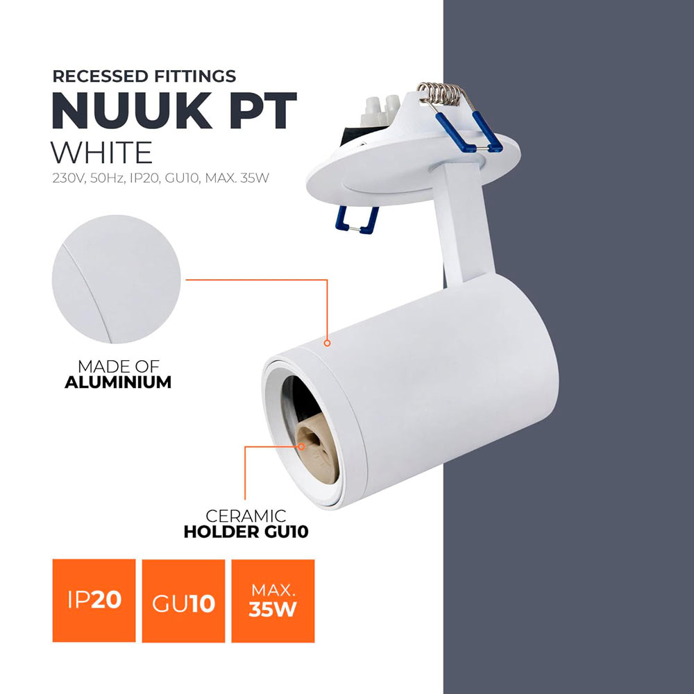 NUUK-valkoinen-uppoasennettava-spottivalo-gu10-led-polttimolle