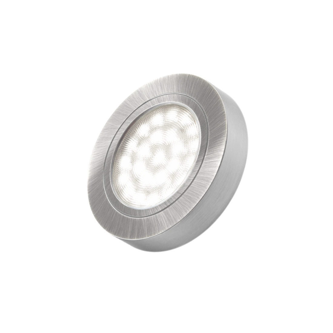 2W 12V LED-möbellampa OVAL borstat stål, 200lm CRI80, IP20, dimbar