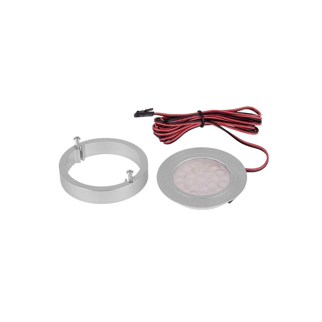 2W 12V LED-möbellampa OVAL borstat stål, 200lm CRI80, IP20, dimbar