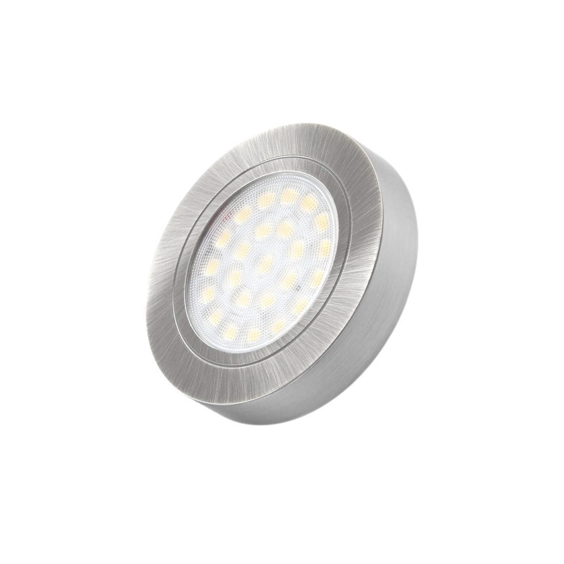 2W 12V LED-möbellampa OVAL borstat stål, 200lm CRI80, IP20, dimbar