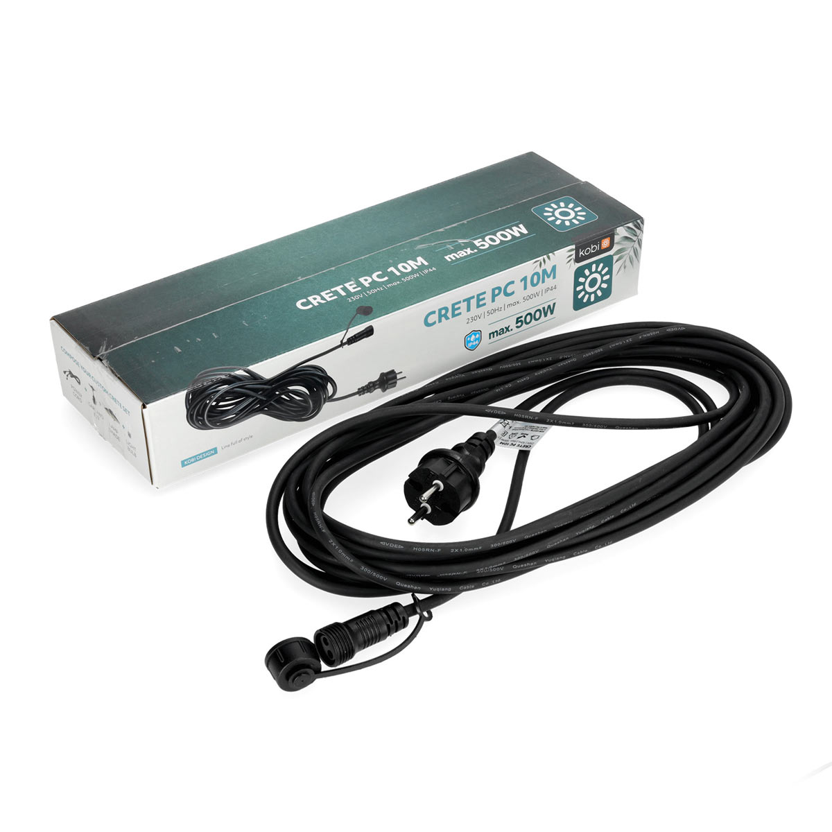 CRETE LED-ljusslinga 10m anslutningskabel med kontakt, IP44