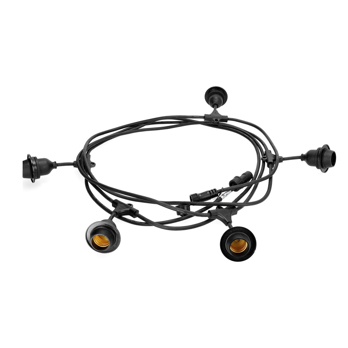 CRETE LED-ljusslinga set 5m ljusslinga inkl. 5 st E27 lampsockel, IP44 (endast 5m slinga)