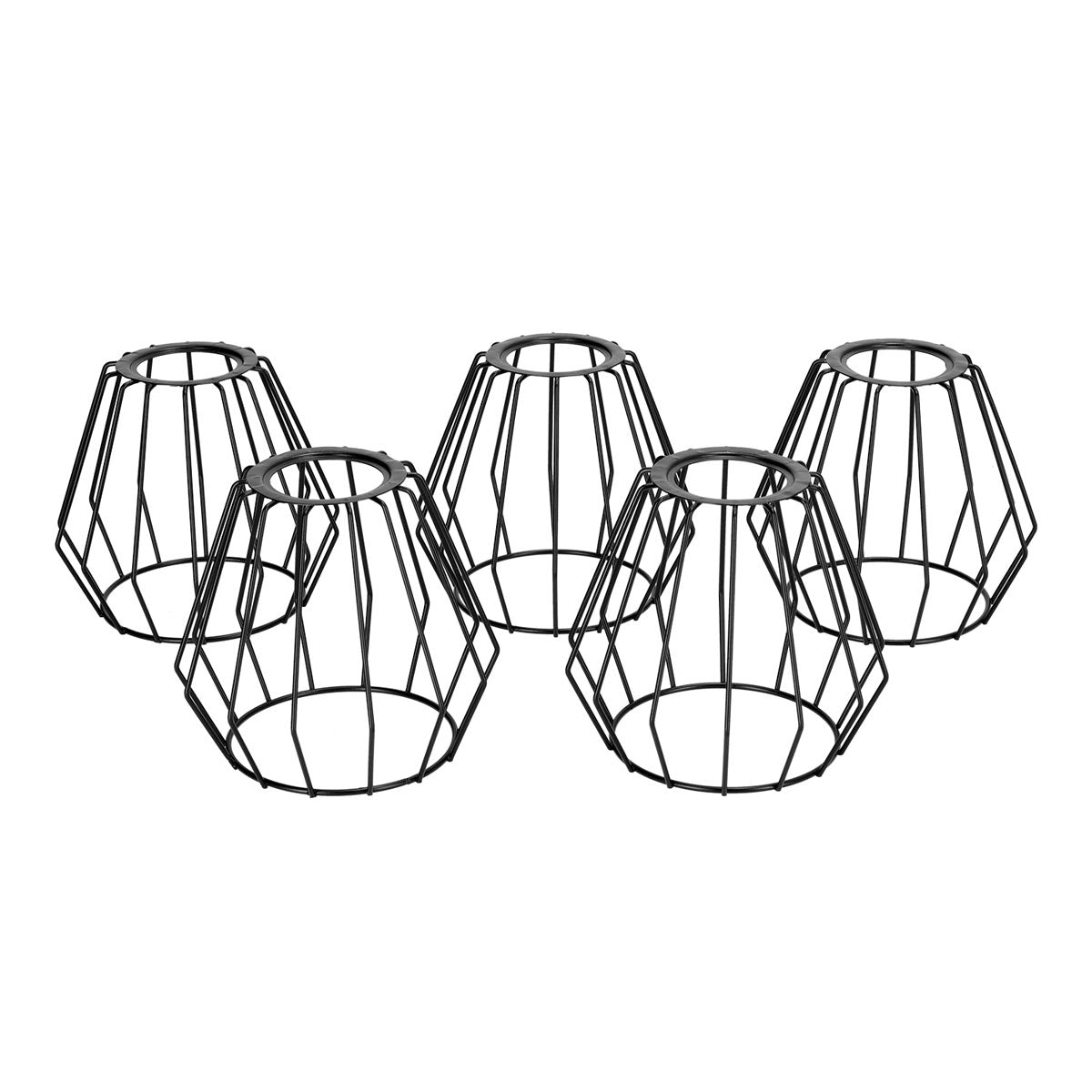 CRETE LED-ljusslingset metallskärmar 5 st, CAGE svart LS D1