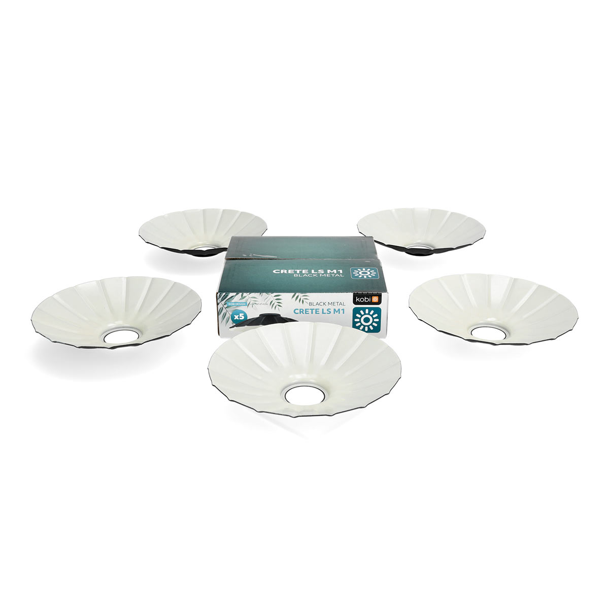 CRETE LED-ljusslingset metallskärmar 5 st, AALTO svart LS M1