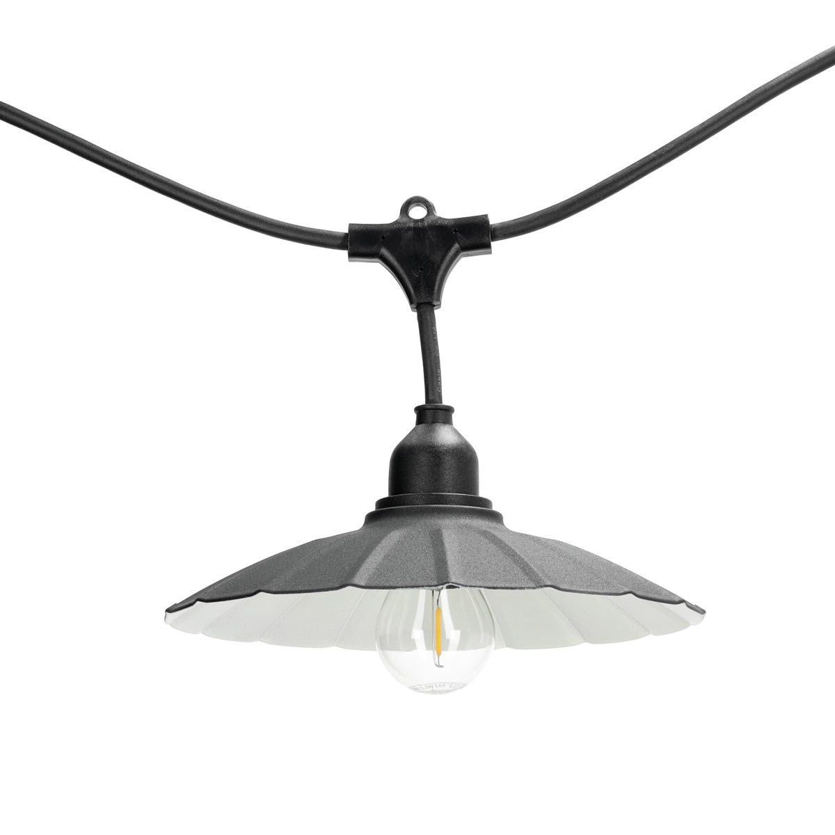 CRETE LED-ljusslingset metallskärmar 5 st, AALTO svart LS M1