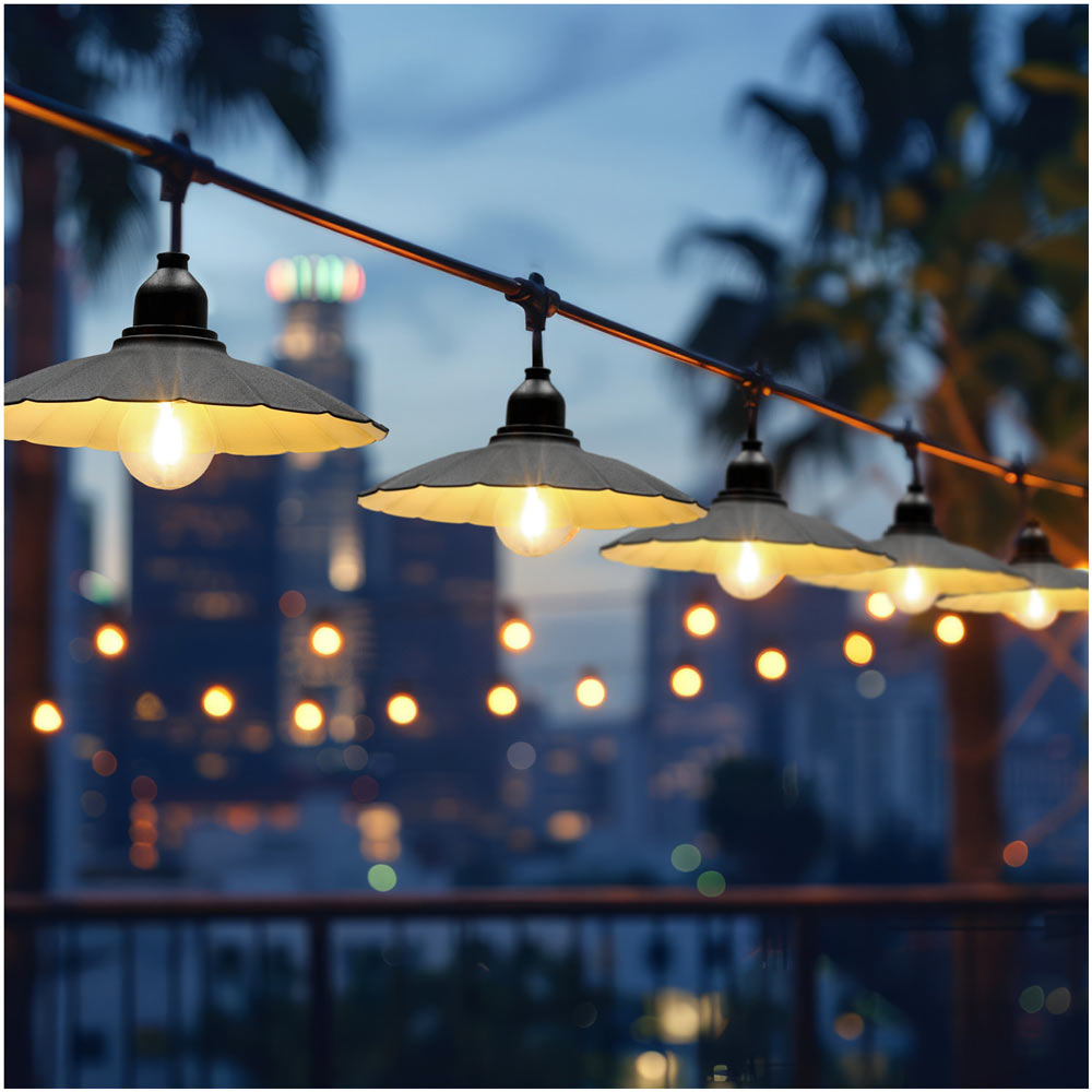 CRETE LED-ljusslingset metallskärmar 5 st, AALTO svart LS M1