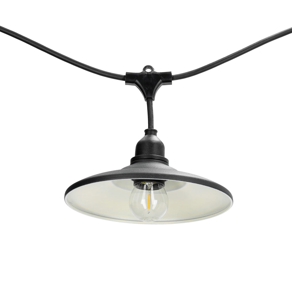 CRETE LED-ljusslingset metallskärmar 5 st, VINTAGE svart LS M2