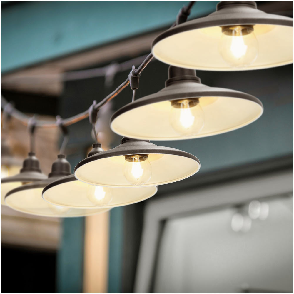 CRETE LED-ljusslingset metallskärmar 5 st, VINTAGE svart LS M2