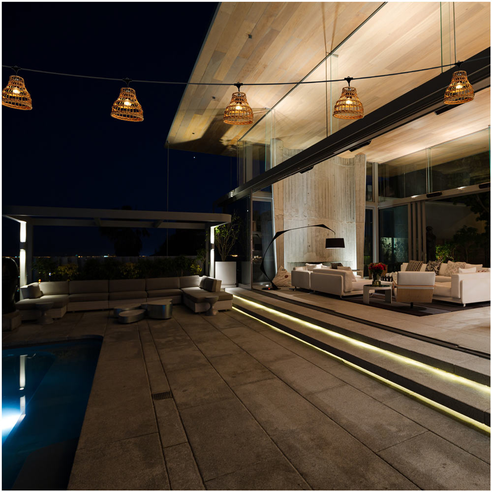 CRETE LED-ljusslingor set med skärmar i konstrotting, 5 st, brun LS R1