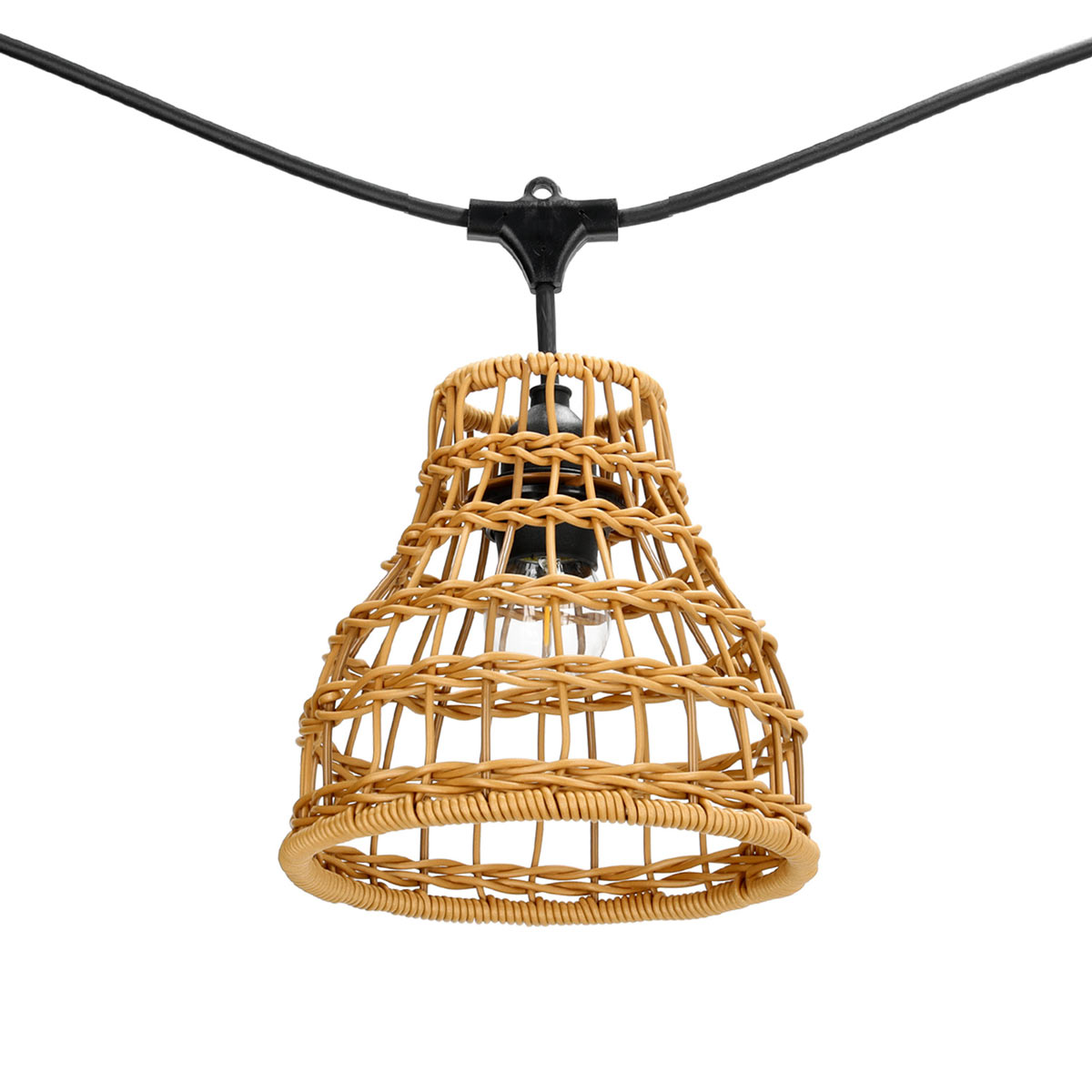 CRETE LED-ljusslingor set med skärmar i konstrotting, 5 st, brun LS R1