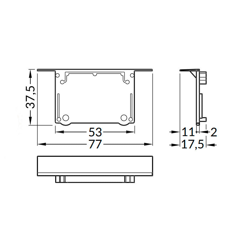 fiilis-uppo53-profiilin-päätypalat-mitat-muovia