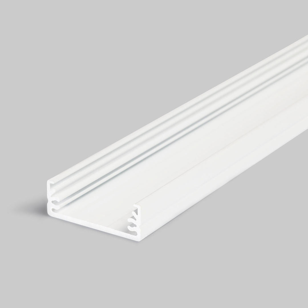 LAAJA24 LED-profiili valkoinen leveä malli, jopa kolmelle LED-valonauhalle