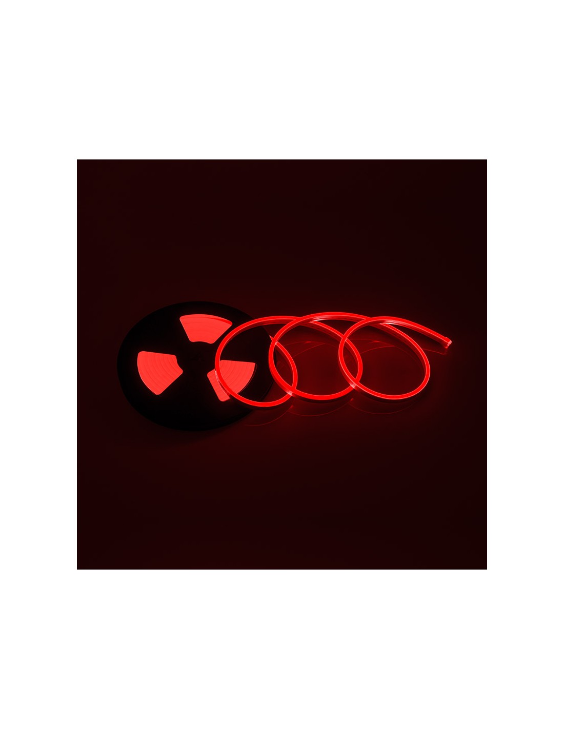 PUNAINEN Neon Strip 0612- 12W/m 12V LED-valonauha SIDE BEND 5m - 400lm/m, kosteussuojattu IP65