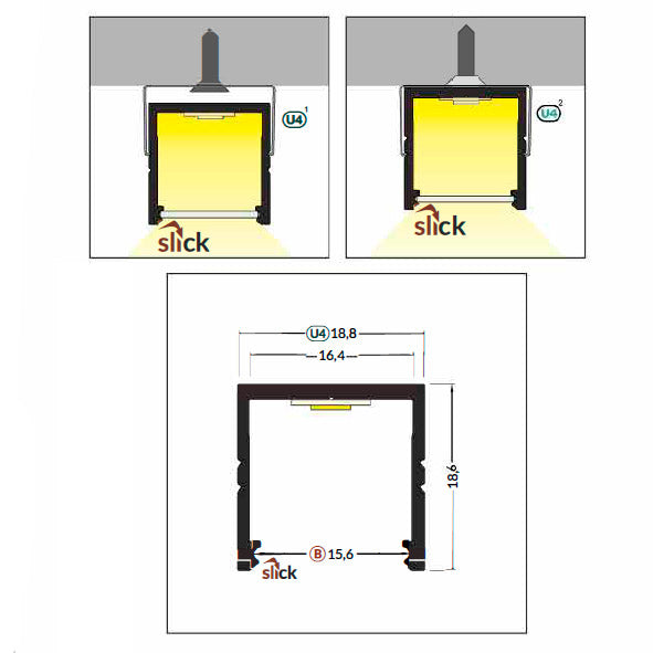 neliö16-led-profiili-mitat