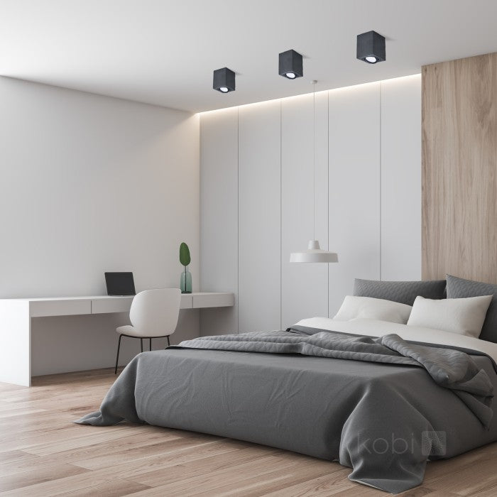 Taklampa OH37 GU10 max. 30W svart, fyrkantig