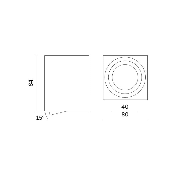 Taklampa OH37 GU10 max. 30W svart, fyrkantig