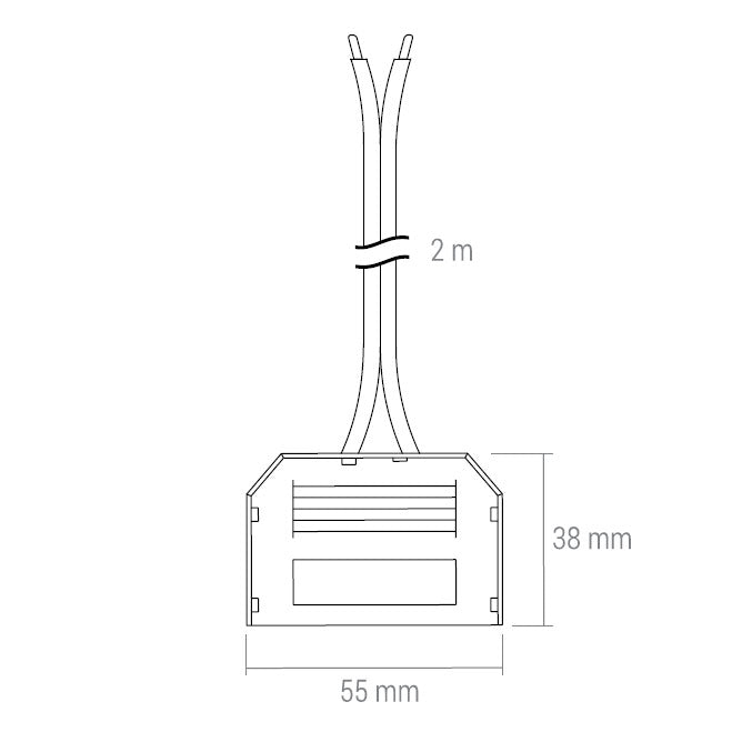 Snabbkopplingsbox för sex MINI PLUG-kontakter, vit, med 2 m kabel