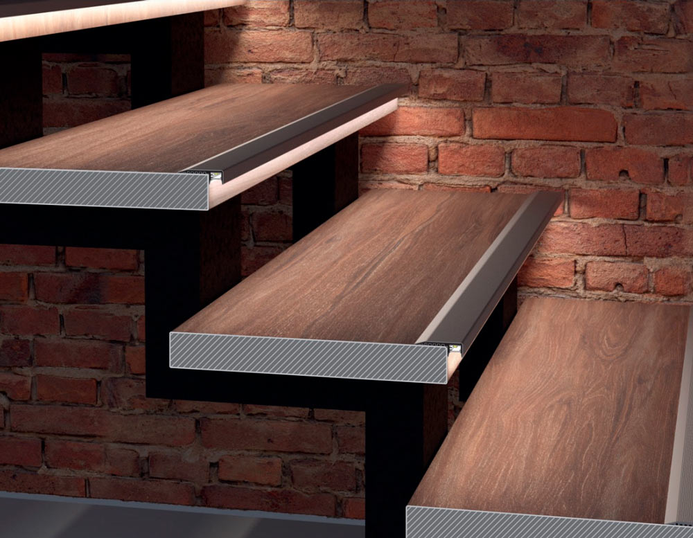 PORRAS10 DOWN LED-profil för trappbelysning 2m