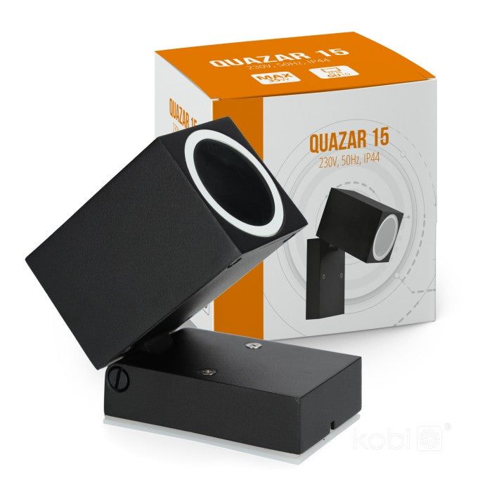 LED-vägglampa QUAZAR 15 vridbar, svart IP44