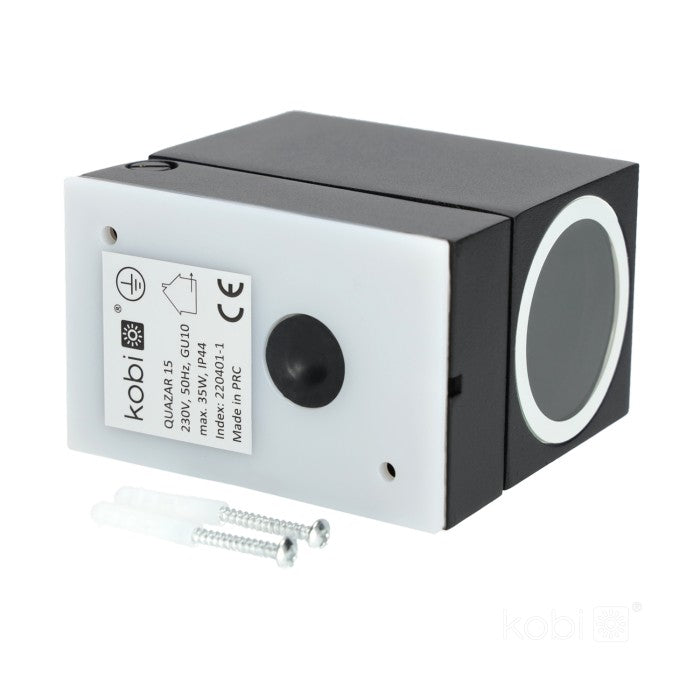 LED-vägglampa QUAZAR 15 vridbar, svart IP44