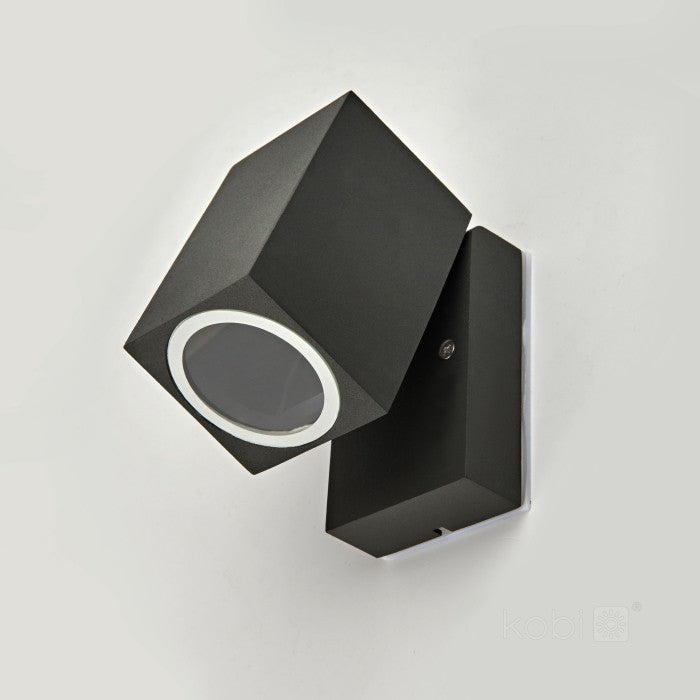 LED-vägglampa QUAZAR 15 vridbar, svart IP44