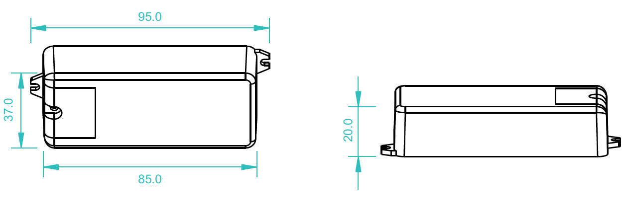 Kapasitiivisen sensorin himmennin 12-36V, 8A mitat: 95mm x 37mm x 20mm, muunnos sähköisesti ohjattavaan valaistukseen.