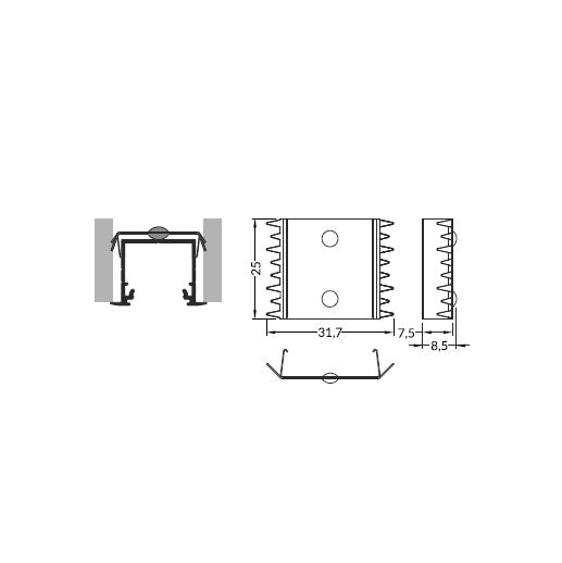 u7-kiinnitysklipsi-piikeillä-mitat-ja-asennus