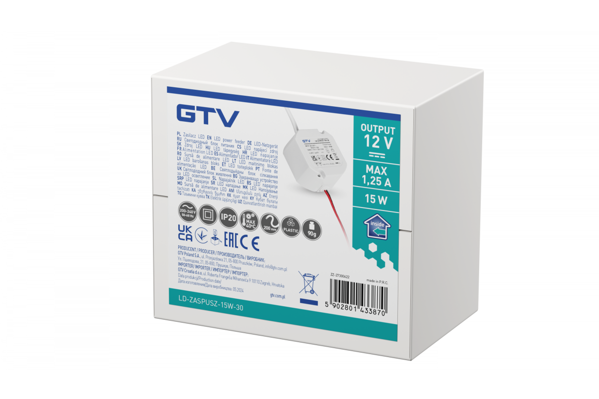 15W 12V LED-transformator för takkopp/taklåda