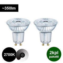 2kpl-gu10-polttimoita-2700K-350lm