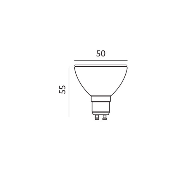 7W GU10 LED-lampa mått