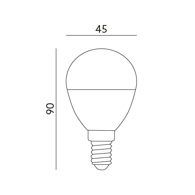 9W E14 LED-lampa mått