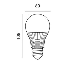 9W E27 LED-lampa mått