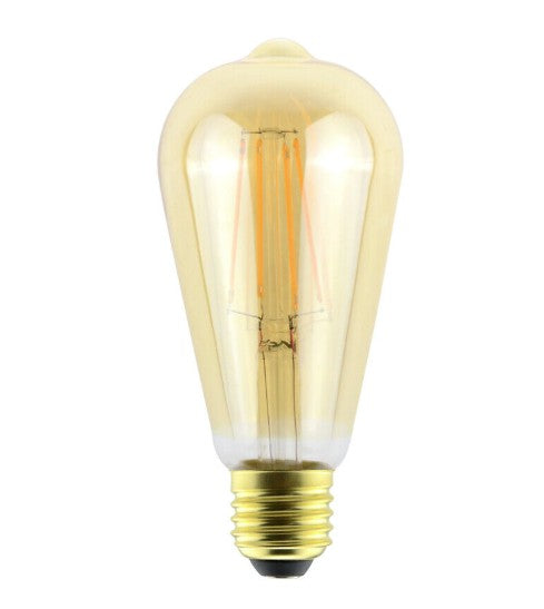 Himmennettävä LED-lamppu E27, 4,5W 2200K Edison-kupuinen, amber-kupu, 360lm.