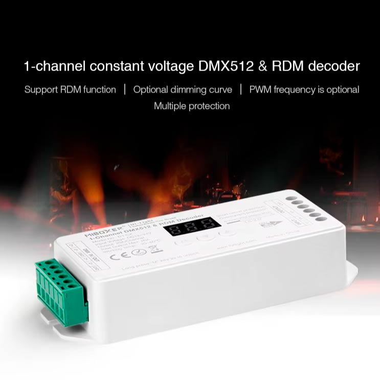 DIM DMX-dekoder 12-24VDC 1 kanal, max. 20A DMX512 & RDM - D1-CX 