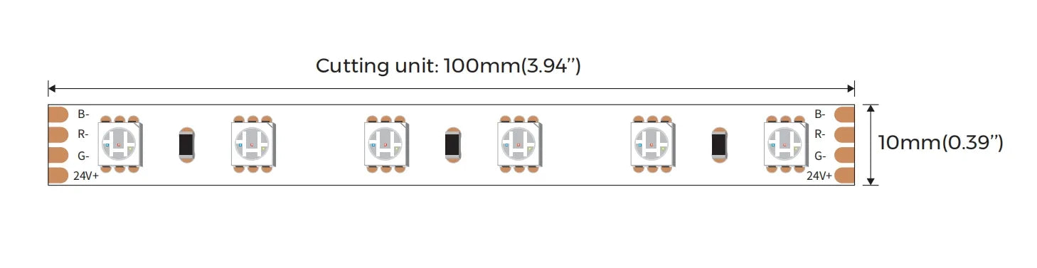 RGB LED-remsa 18W/m 24V - mycket tät 240led/m 5m
