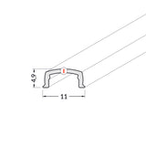 diffuusori pyöreään LED-profiiliin, mitat 11mm x 4,9mm, kuva profiiliin asennettavasta kannesta
